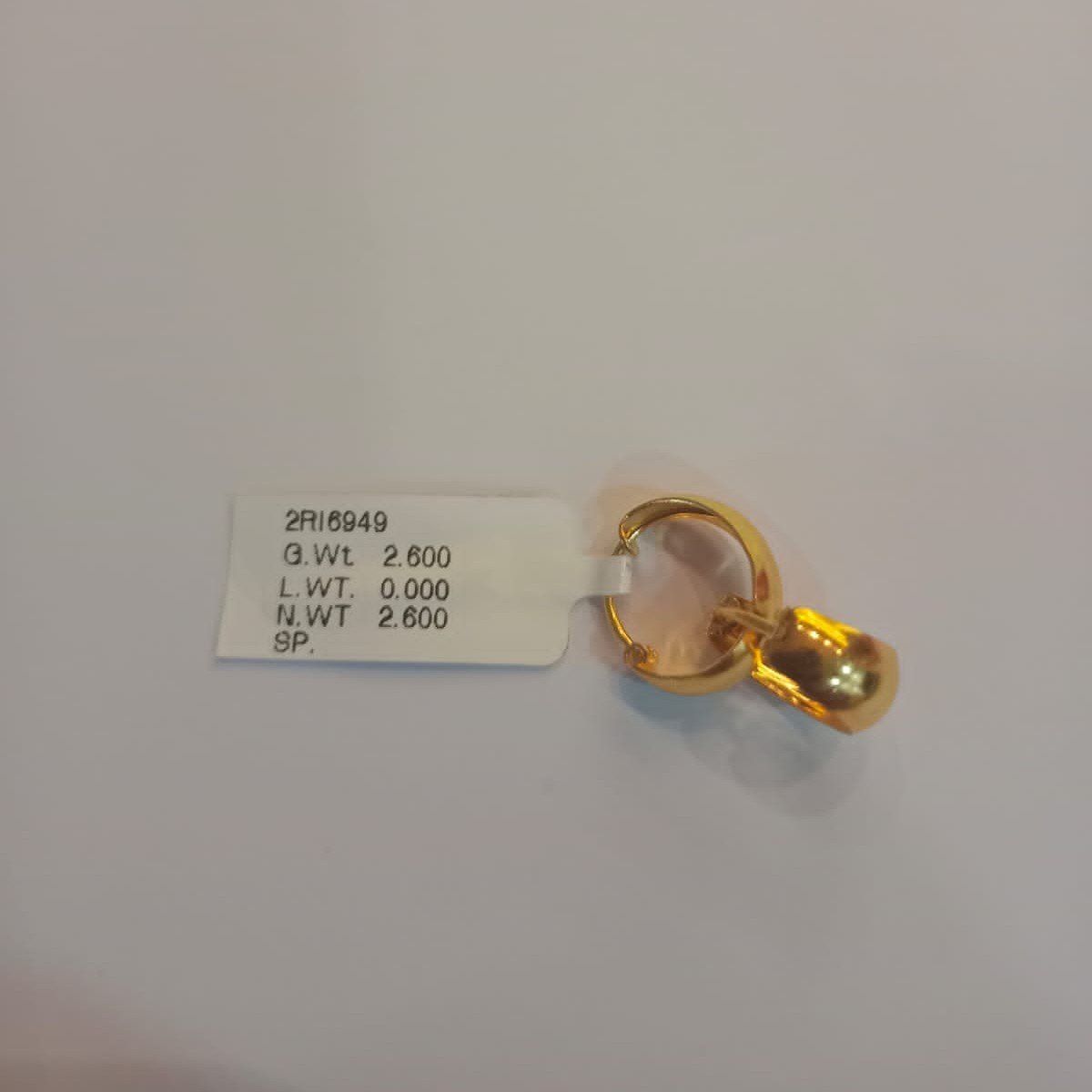 Buy quality Yellow gold plain bali earring in Pune